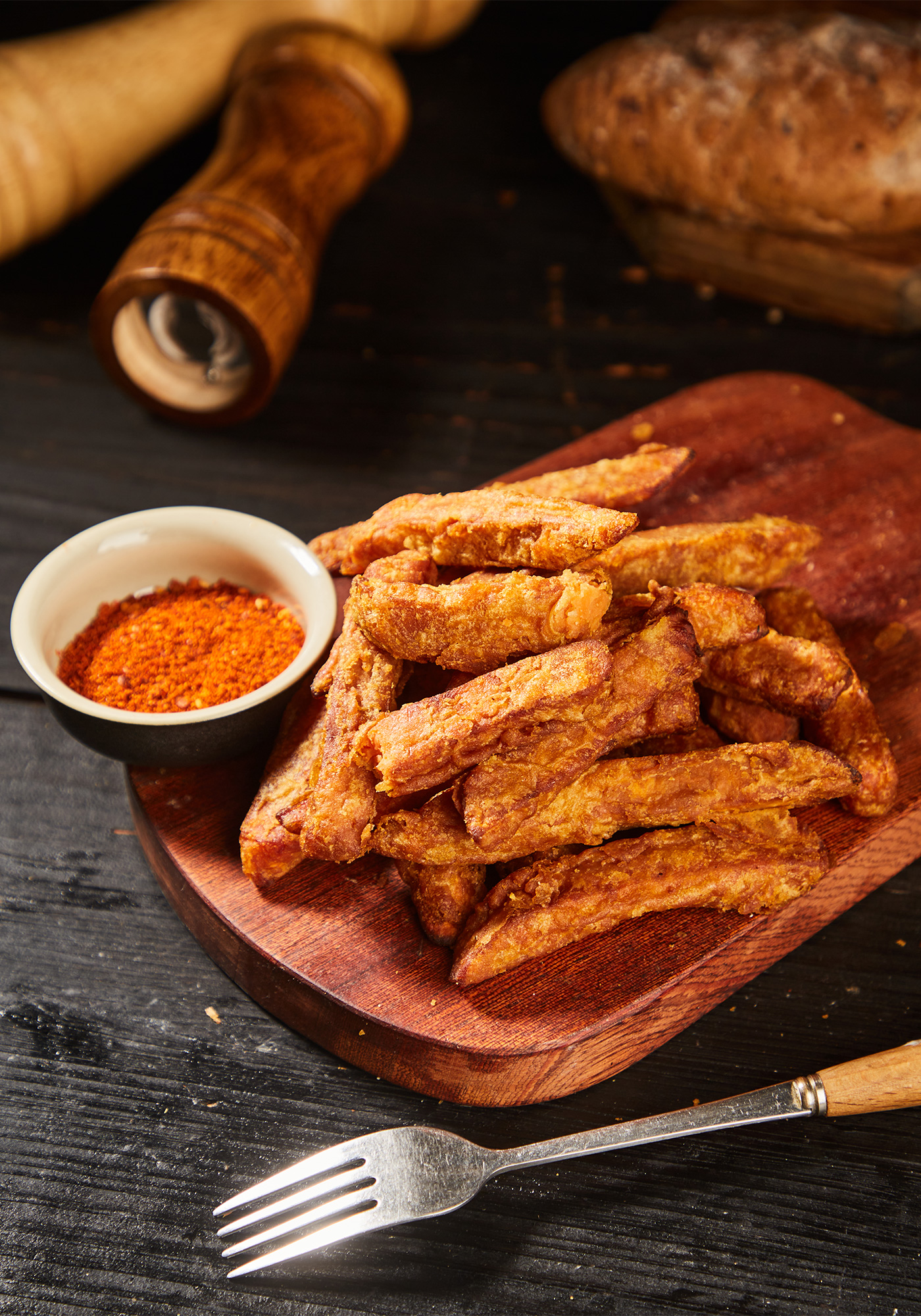 Crispy Batatas con Polvo de Ciruela